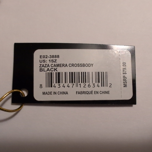 BEBE Purse Zaza Camera Crossbody Bag - Black Rhinestone NWT - Picture 8 of 8